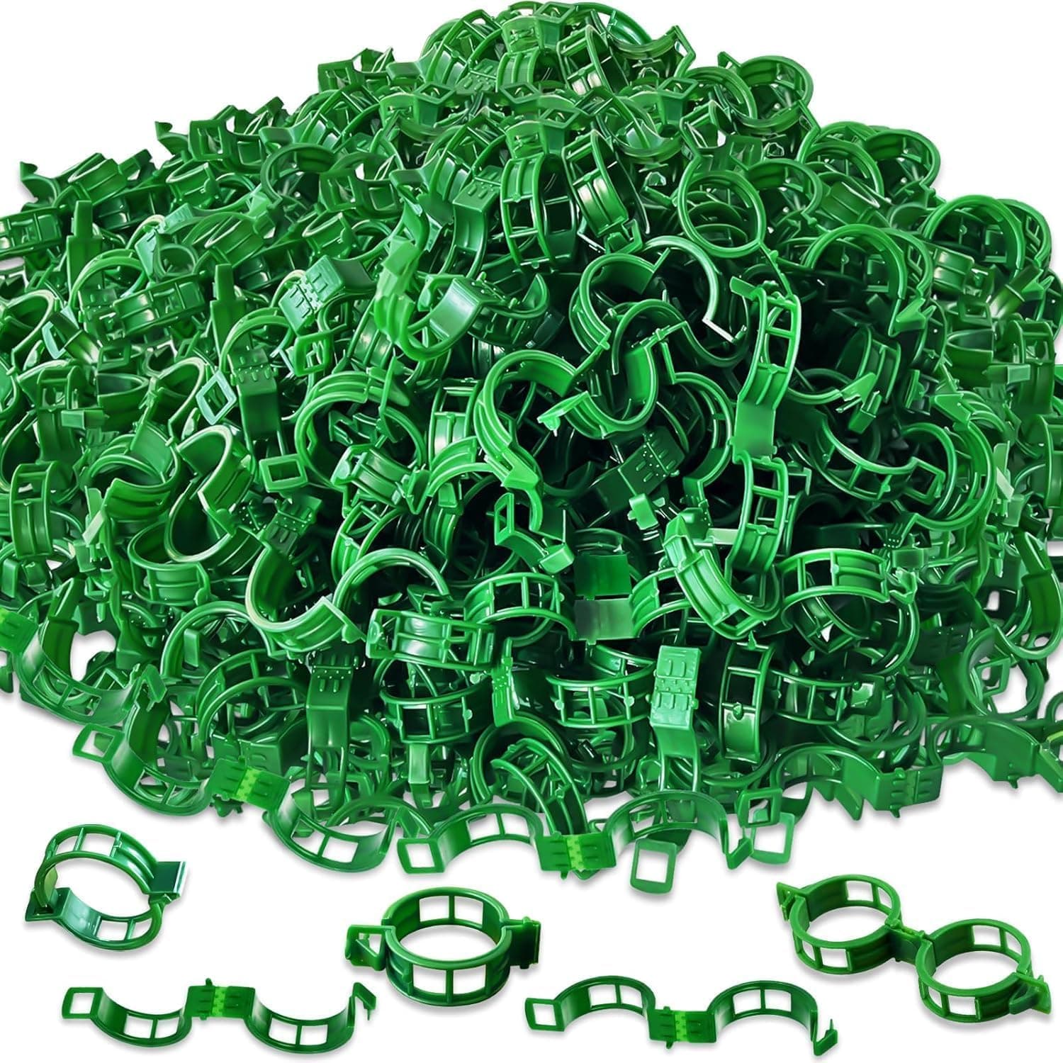 Neue Pflanzenclips für Kletterpflanzen Grün 100 Stück Befestigung Tomatenspieße Kunststoff Pflanzenkletterhilfe